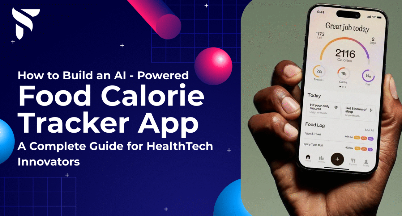 AI calorie tracker app UI showcasing nutrition tracking with calories, macros, and food log features.