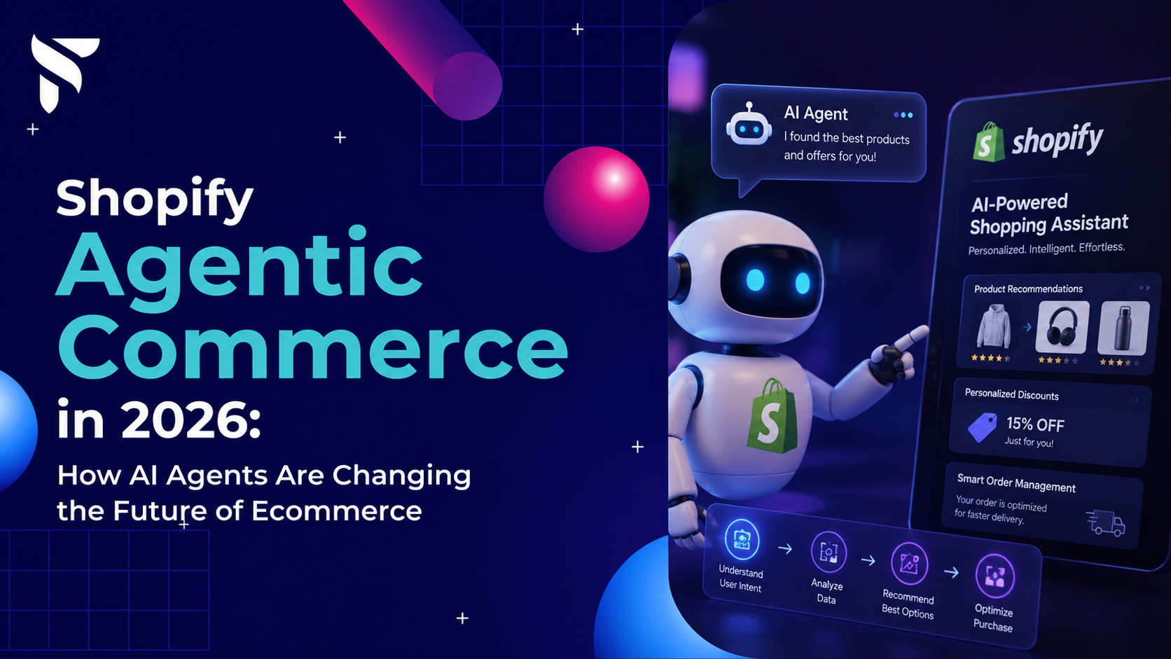 Shopify Agentic Commerce in 2026 with an AI shopping agent helping customers discover and compare ecommerce products