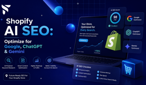 Shopify AI SEO action plan for 2026 covering technical foundations, product data, content, merchant feeds, monitoring, and AI search testing